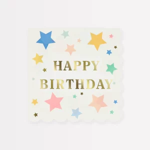 Estrellas Feliz Cumpleaños Servilleta Grande