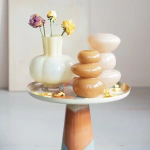 Jarrón de Vidrio café opaco