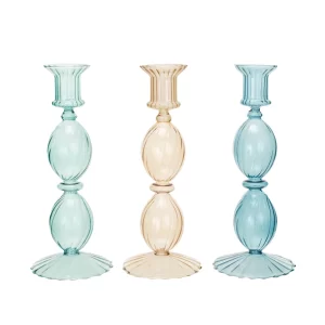 Portavela de Vidrio Soplado 3 Colores