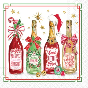 Servilletas Pequeñas Botellas Navideñas
