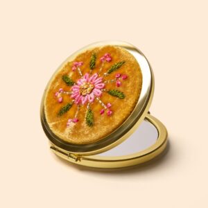 Espejo Bordado Naranja