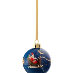 Ornamento de Porcelana Santa en Trineo