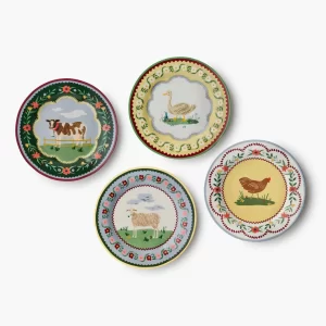 Juego de Platos de Porcelana para Postres
