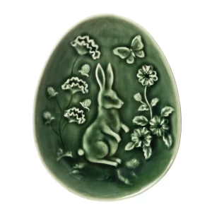 Plato Cerámica Conejo Verde