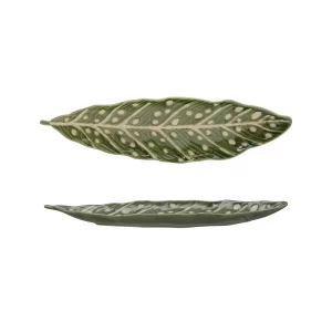 Plato de Gres Verde/Blanco