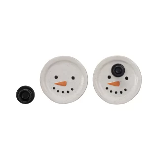 Plato Muñeco De Nieve Con Porta Palillos